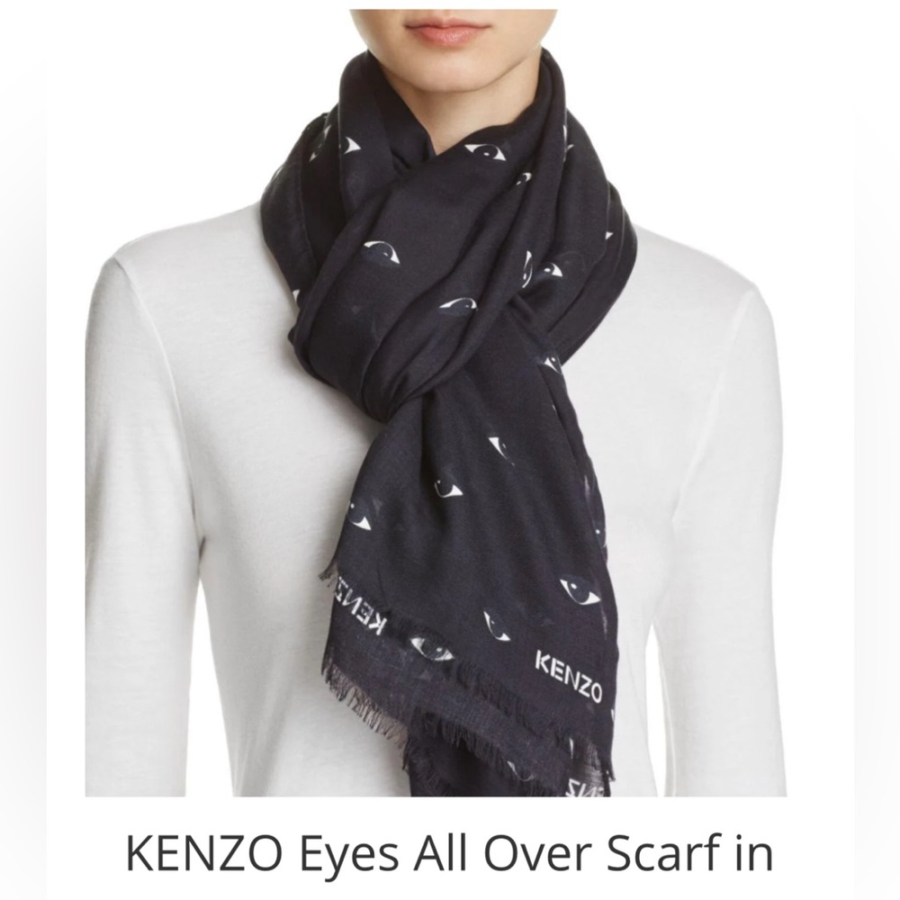 Kenzo Eye Pattern Scarf, black & white. Oversized scarf 🧣